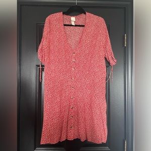 H&M red / white floral mini dress